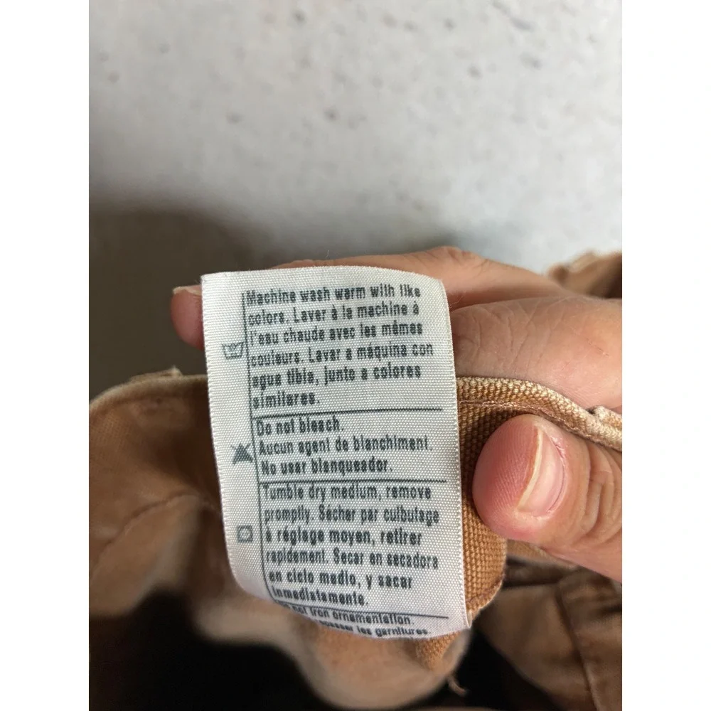 Carhartt B11-BRN Brown Duck Canvas Dungaree Fit Work Pants 32x36 Distressed
